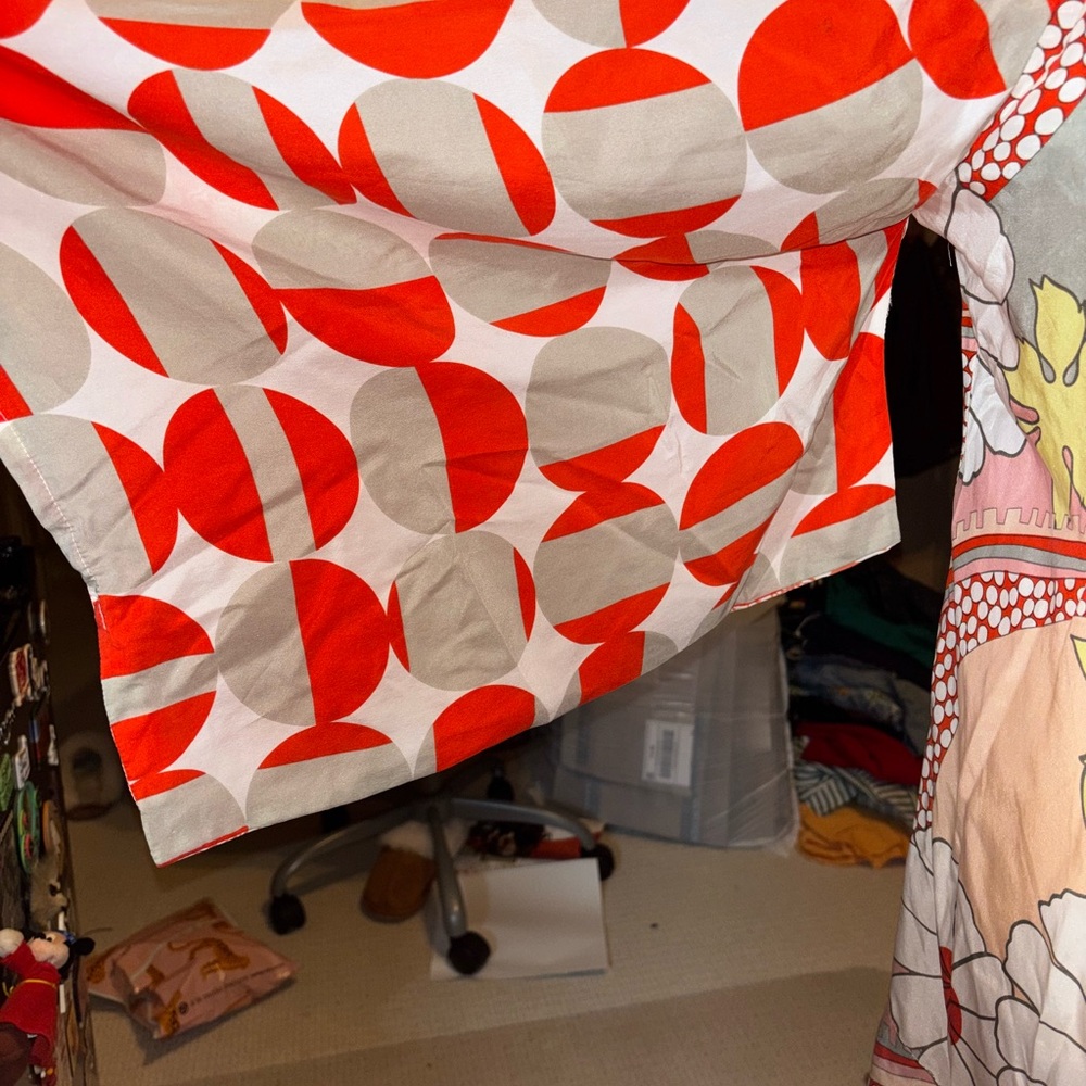 Eloise 100% Silk Kimono- Orange, Yellow, and Green pattern o/s ANTHROPOLOGIE - Picture 3 of 5